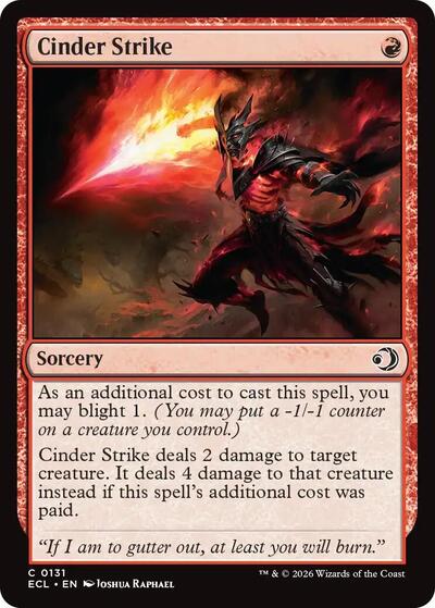 2026 Magic: The Gathering: Lorwyn Eclipsed (ECL) - Cinder Strike (#131, Common) (, Near Mint)