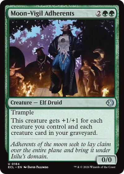 2026 Magic: The Gathering: Lorwyn Eclipsed (ECL) - Moon Vigil Adherents (#184, Uncommon) (, Near Mint)
