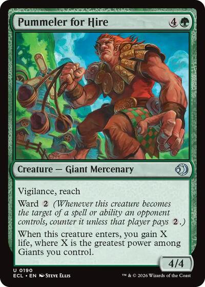 2026 Magic: The Gathering: Lorwyn Eclipsed (ECL) - Pummeler for Hire (#190, Uncommon) (, Near Mint)