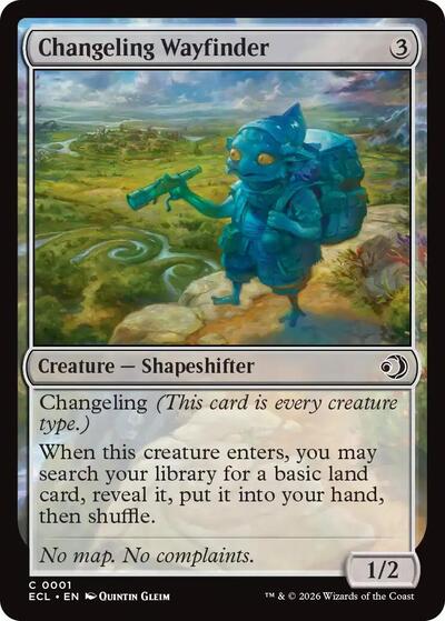 2026 Magic: The Gathering: Lorwyn Eclipsed (ECL) - Changeling Wayfinder (#1, Common)
