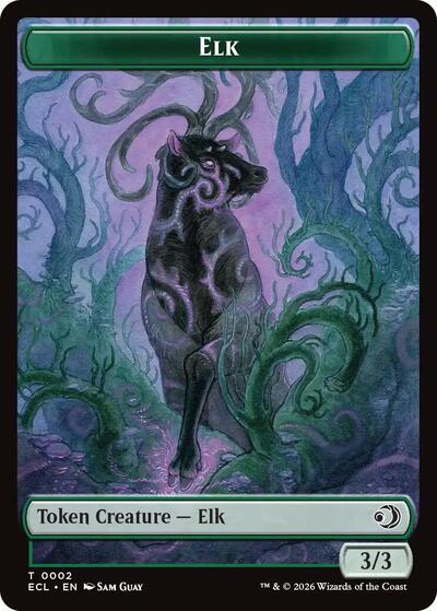 2026 Magic: The Gathering: Lorwyn Eclipsed (ECL) - Elk Mutavault Double Sided Token (#2 // 11, T) (, Near Mint)