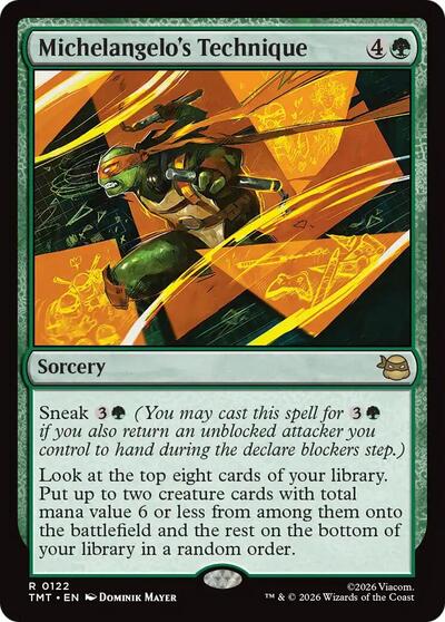 2026 Magic: The Gathering: Teenage Mutant Ninja Turtles (TMT) - Michelangelos Technique (#122, Rare) (Foil, Near Mint)