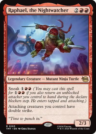 2026 Magic: The Gathering: Teenage Mutant Ninja Turtles (TMT) - Raphael the Nightwatcher (#103, Rare) (, Near Mint)