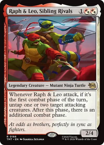 2026 Magic: The Gathering: Teenage Mutant Ninja Turtles (TMT) - Raph and Leo Sibling Rivals (#166, Rare) (, Near Mint)