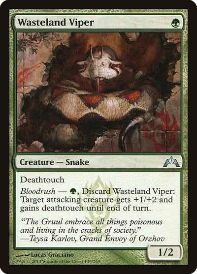 2013 Magic: The Gathering: Gatecrash (GTC) - Wasteland Viper (#139, Uncommon) (, Lightly Played)