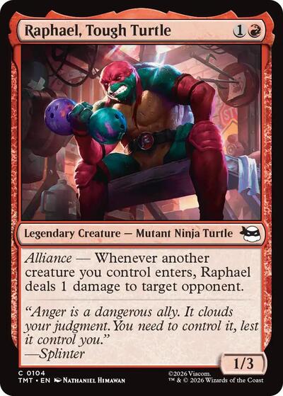 2026 Magic: The Gathering: Teenage Mutant Ninja Turtles (TMT) - Raphael Tough Turtle (#104, Common) (, Near Mint)