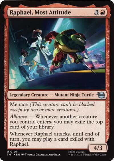 2026 Magic: The Gathering: Teenage Mutant Ninja Turtles (TMT) - Raphael Most Attitude (#101, Uncommon) (, Near Mint)