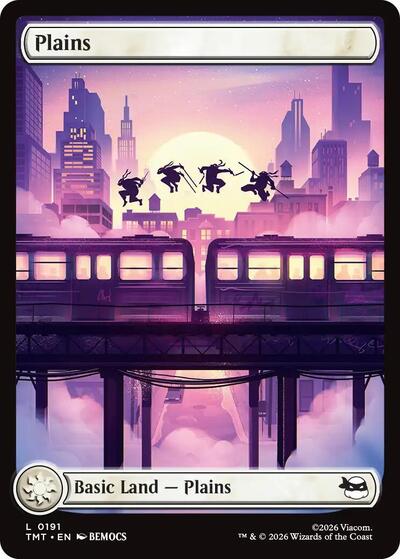 2026 Magic: The Gathering: Teenage Mutant Ninja Turtles (TMT) - Plains 0191 (#191, Land) (, Near Mint)