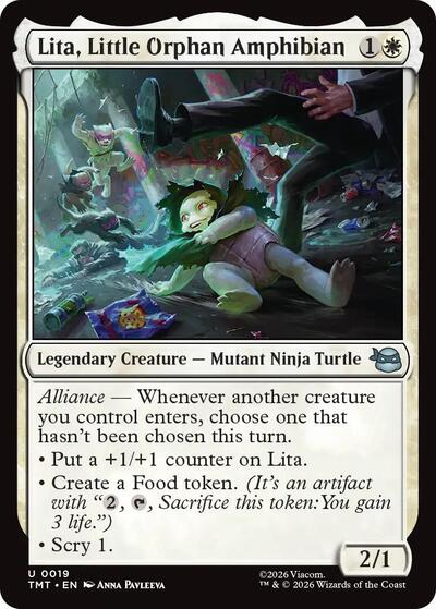 2026 Magic: The Gathering: Teenage Mutant Ninja Turtles (TMT) - Lita Little Orphan Amphibian (#19, Uncommon) (, Near Mint)