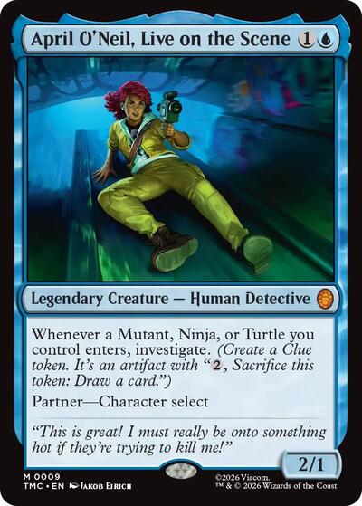 2026 Magic: The Gathering: Commander: Teenage Mutant Ninja Turtles (TMC) - April O'Neil, Live on the Scene (#9, Mythic Rare) (, Near Mint)