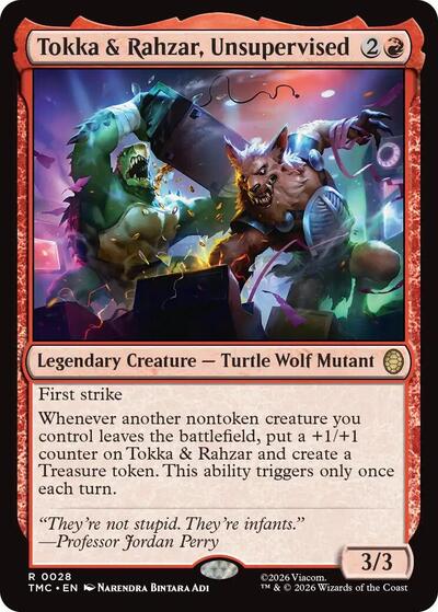 2026 Magic: The Gathering: Commander: Teenage Mutant Ninja Turtles (TMC) - Tokka & Rahzar, Unsupervised (#28, Rare) (, Near Mint)