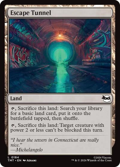 2026 Magic: The Gathering: Teenage Mutant Ninja Turtles (TMT) - Escape Tunnel (#184, Land) (, Near Mint)
