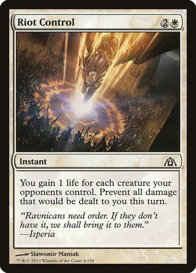 2013 Magic: The Gathering: Dragon's Maze (DGM) - Riot Control (#6, Common) (, Near Mint)