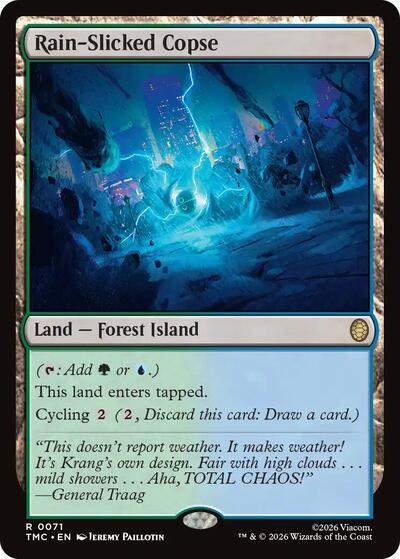 2026 Magic: The Gathering: Commander: Teenage Mutant Ninja Turtles (TMC) - Rain-Slicked Copse (#71, Rare) (, Near Mint)