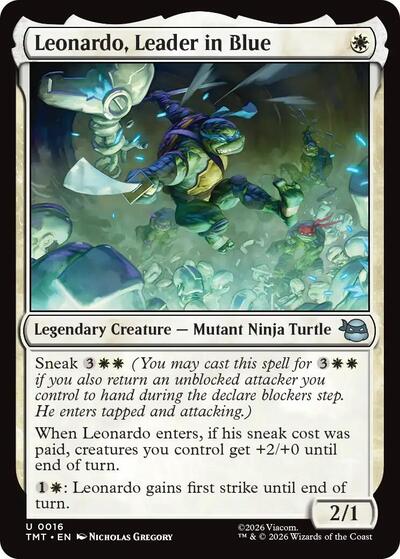 2026 Magic: The Gathering: Teenage Mutant Ninja Turtles (TMT) - Leonardo Leader in Blue (#16, Uncommon) (Foil, Near Mint)