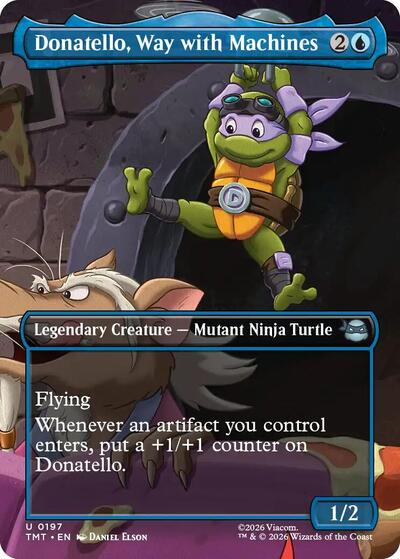 2026 Magic: The Gathering: Teenage Mutant Ninja Turtles (TMT) - Donatello Way with Machines Borderless (#197, Uncommon) (, Near Mint)