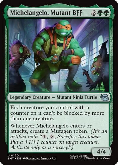 2026 Magic: The Gathering: Teenage Mutant Ninja Turtles (TMT) - Michelangelo Mutant BFF (#120, Uncommon) (, Near Mint)