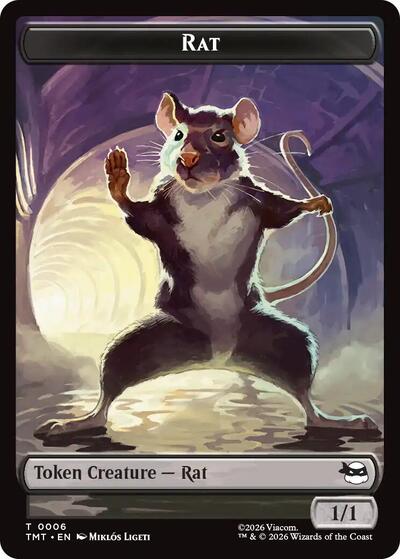 2026 Magic: The Gathering: Teenage Mutant Ninja Turtles (TMT) - Rat Copy Double Sided Token (#6 // 1, T) (, Near Mint)