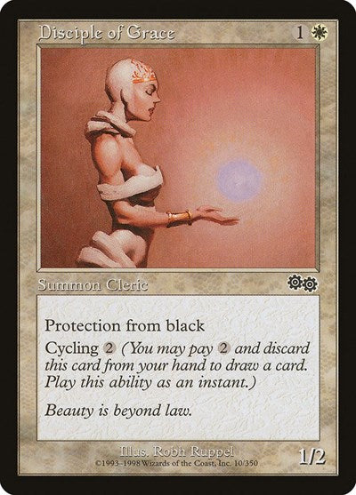 1998 Magic: The Gathering: Urza's Saga (USG) - Disciple of Grace (#10, Common) (, Near Mint)
