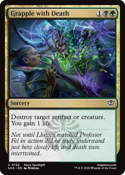 2026 Magic: The Gathering: Secrets of Strixhaven (SOS) - Grapple with Death (#192, Common)