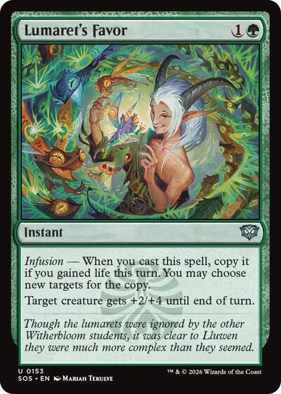 2026 Magic: The Gathering: Secrets of Strixhaven (SOS) - Lumarets Favor (#153, Uncommon)