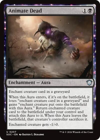 2026 Magic: The Gathering: Commander: Secrets of Strixhaven (SOC) - Animate Dead (#207, Uncommon) (, Near Mint)