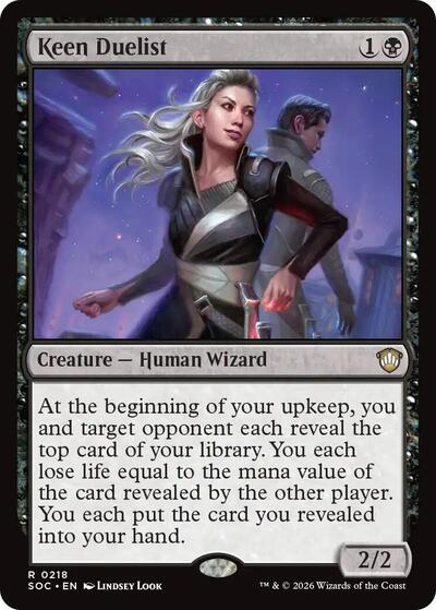 2026 Magic: The Gathering: Commander: Secrets of Strixhaven (SOC) - Keen Duelist (#218, Rare) (, Near Mint)