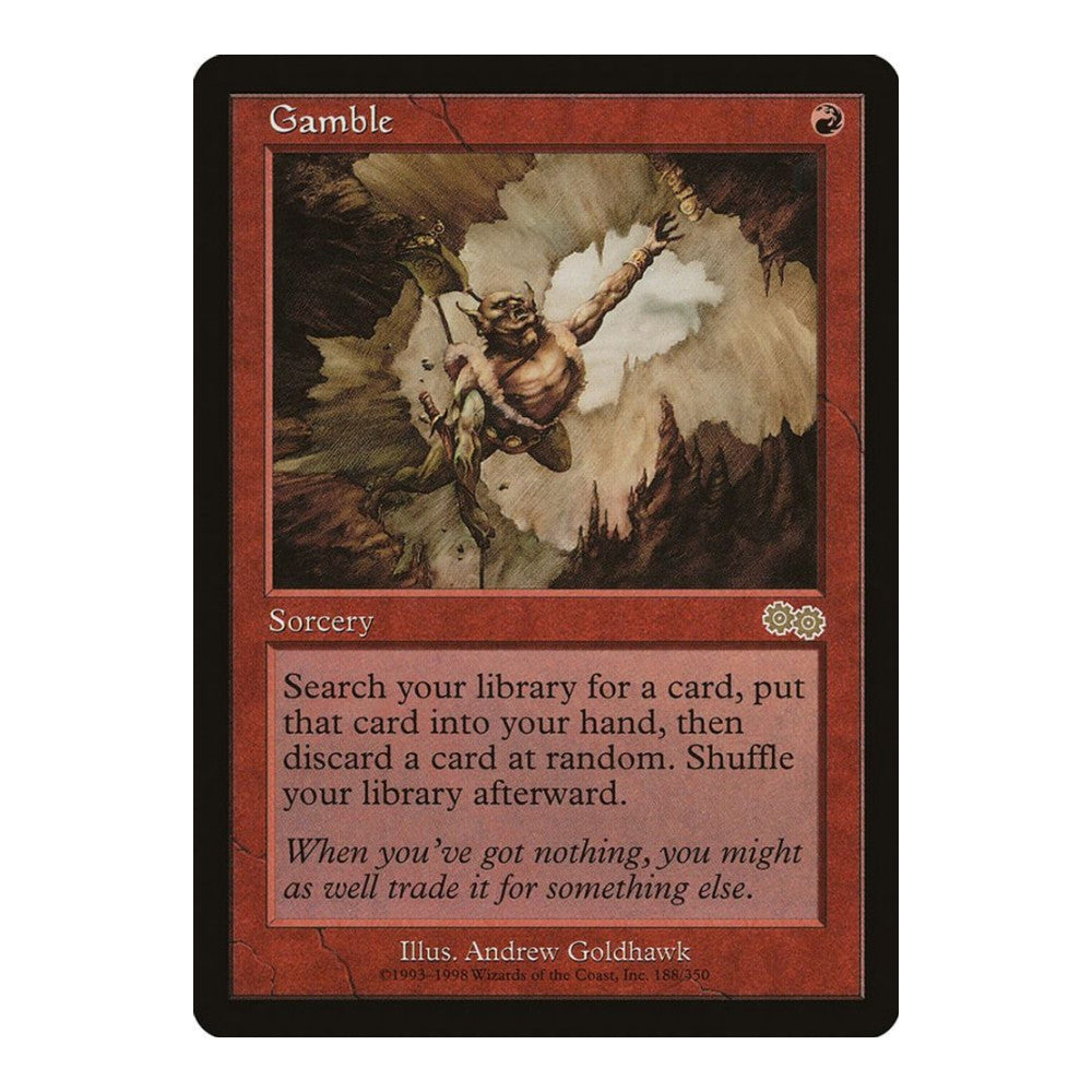 1998 Magic: The Gathering: Urza's Saga (USG) - Gamble (#188, Rare) (, Near Mint)