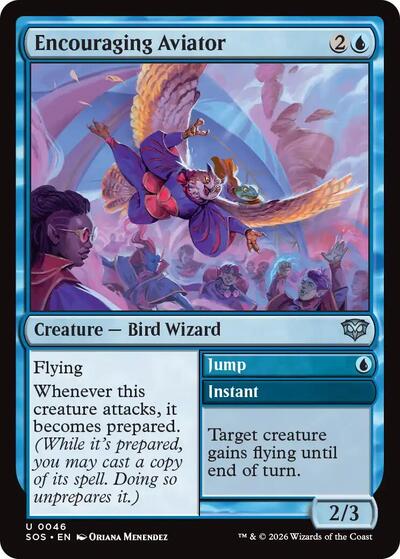 2026 Magic: The Gathering: Secrets of Strixhaven (SOS) - Encouraging Aviator (#46, Uncommon) (, Near Mint)