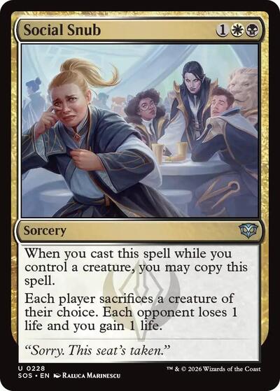 2026 Magic: The Gathering: Secrets of Strixhaven (SOS) - Social Snub (#228, Uncommon) (, Near Mint)