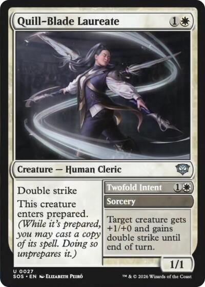 2026 Magic: The Gathering: Secrets of Strixhaven (SOS) - Quill Blade Laureate (#27, Uncommon) (, Near Mint)