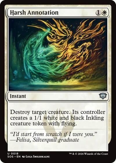 2026 Magic: The Gathering: Secrets of Strixhaven (SOS) - Harsh Annotation (#18, Uncommon)