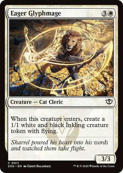 2026 Magic: The Gathering: Secrets of Strixhaven (SOS) - Eager Glyphmage (#11, Common)