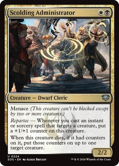 2026 Magic: The Gathering: Secrets of Strixhaven (SOS) - Scolding Administrator (#224, Uncommon) (, Near Mint)