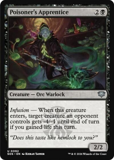 2026 Magic: The Gathering: Secrets of Strixhaven (SOS) - Poisoners Apprentice (#92, Uncommon) (, Near Mint)