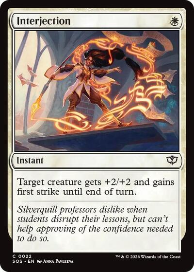 2026 Magic: The Gathering: Secrets of Strixhaven (SOS) - Interjection (#22, Common)