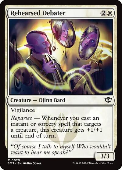 2026 Magic: The Gathering: Secrets of Strixhaven (SOS) - Rehearsed Debater (#29, Common)