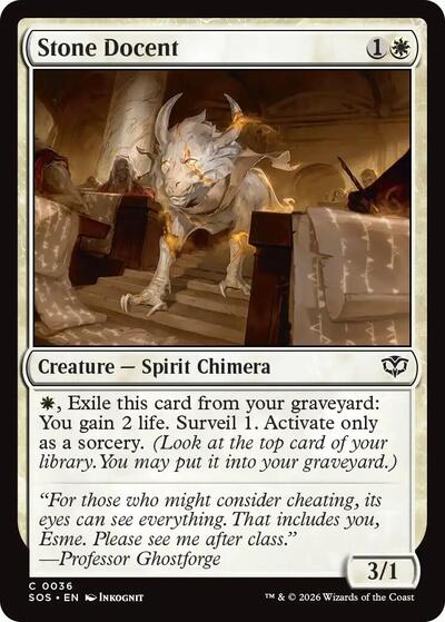 2026 Magic: The Gathering: Secrets of Strixhaven (SOS) - Stone Docent (#36, Common)