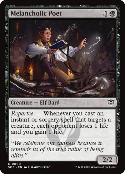 2026 Magic: The Gathering: Secrets of Strixhaven (SOS) - Melancholic Poet (#90, Common)