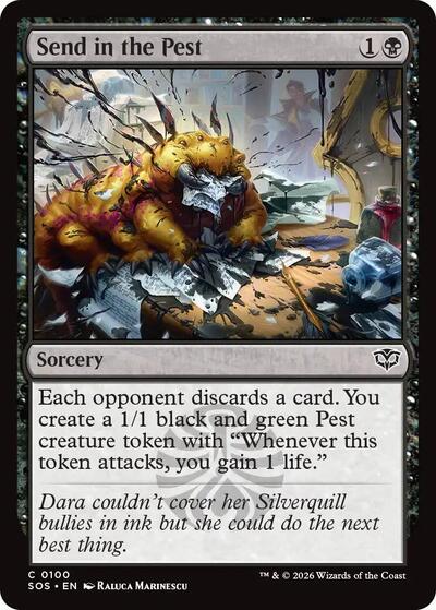 2026 Magic: The Gathering: Secrets of Strixhaven (SOS) - Send in the Pest (#100, Common)
