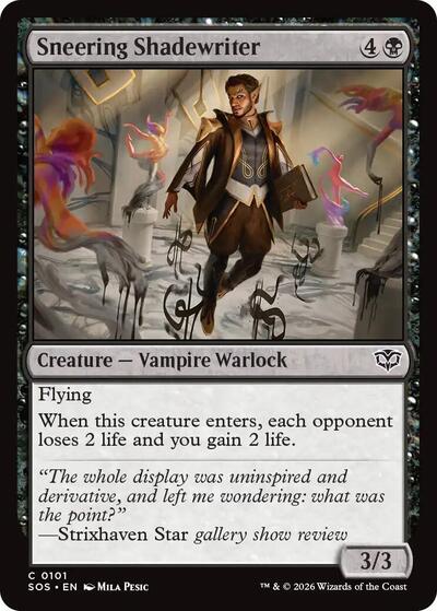2026 Magic: The Gathering: Secrets of Strixhaven (SOS) - Sneering Shadewriter (#101, Common)