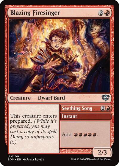 2026 Magic: The Gathering: Secrets of Strixhaven (SOS) - Blazing Firesinger (#109, Uncommon)
