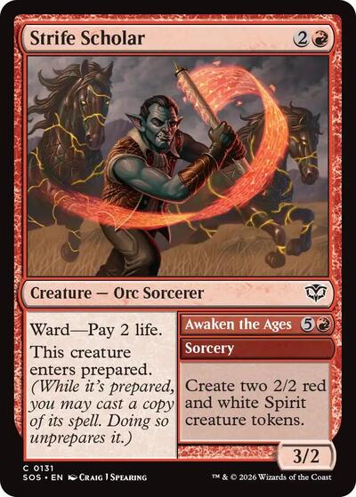 2026 Magic: The Gathering: Secrets of Strixhaven (SOS) - Strife Scholar (#131, Common)