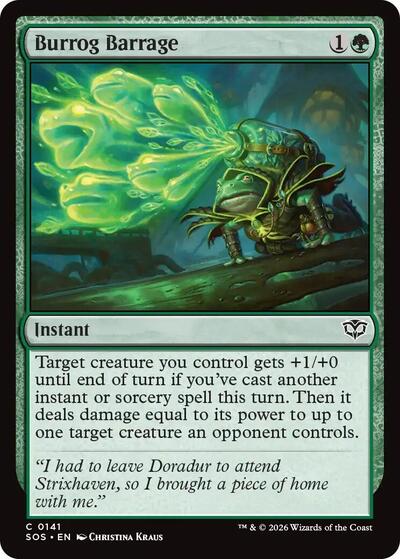 2026 Magic: The Gathering: Secrets of Strixhaven (SOS) - Burrog Barrage (#141, Common)
