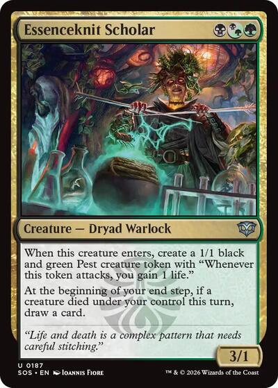 2026 Magic: The Gathering: Secrets of Strixhaven (SOS) - Essenceknit Scholar (#187, Uncommon) (, Near Mint)