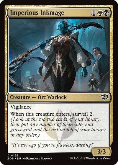 2026 Magic: The Gathering: Secrets of Strixhaven (SOS) - Imperious Inkmage (#195, Common)