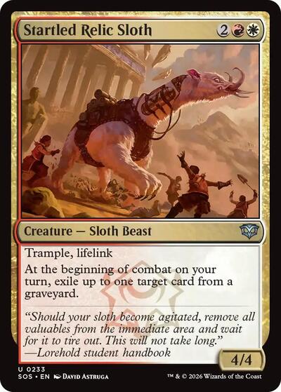 2026 Magic: The Gathering: Secrets of Strixhaven (SOS) - Startled Relic Sloth (#233, Uncommon)