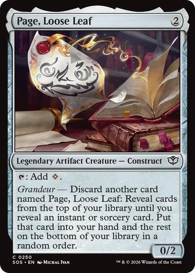 2026 Magic: The Gathering: Secrets of Strixhaven (SOS) - Page Loose Leaf (#250, Common)