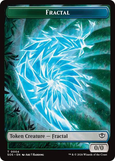 2026 Magic: The Gathering: Secrets of Strixhaven (SOS) - Fractal 0004 Inkling 006 Double Sided Token (#4 // 6, T) (, Near Mint)