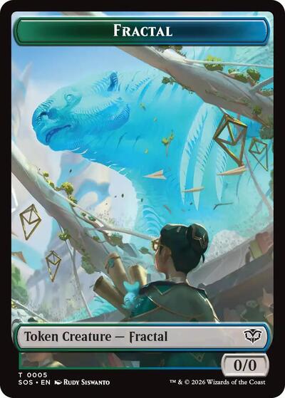 2026 Magic: The Gathering: Secrets of Strixhaven (SOS) - Fractal 0005 Spirit 0011 Double Sided Token (#5 // 11, T) (, Near Mint)